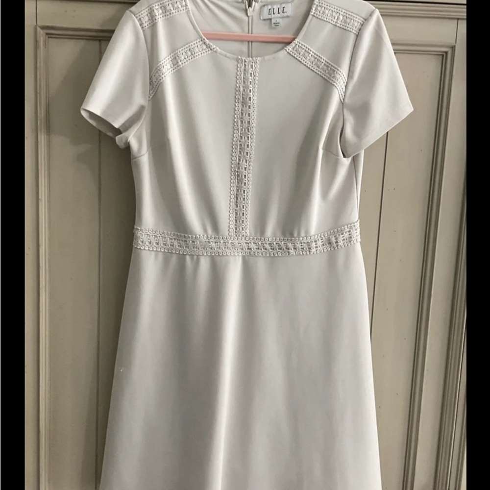 Elle White A-Line Mini Dress for Wedding Guests